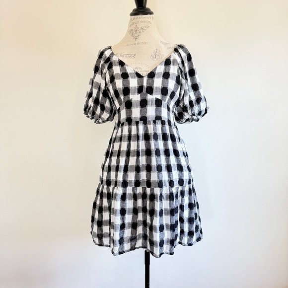 Cato Black and White Checkered Mini Dress - Picture 1 of 10